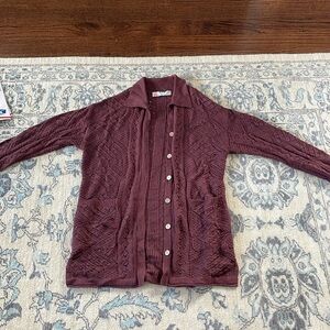 Free People Beach Purple Cotton Cardigan